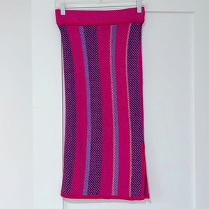 Petite Striped Sweater Pencil Skirt - Rose Violet